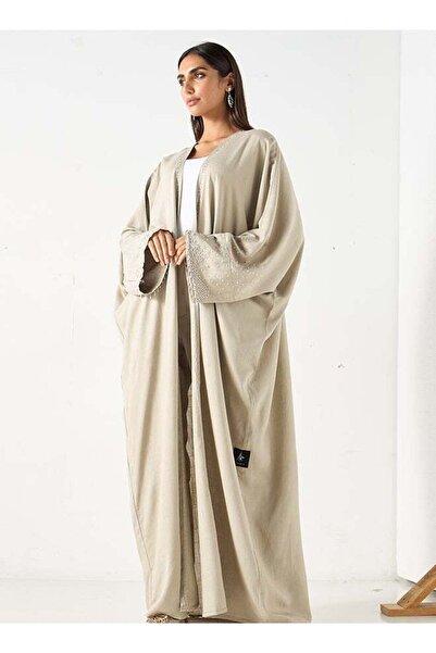 Azria Fashion Pearl-Embellished Bisht Abaya - AZ 2.5