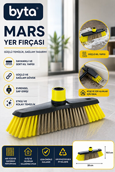 BYTA Mars Hard-Bristled Floor Brush 28 cm Durable Multi-Purpose Floor Cleanin...