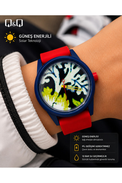 Q&Q Deniz, Havuz Su Geçirmez Güneş Enerjili 42 mm Büyük Kasa Unisex Kol Saati...