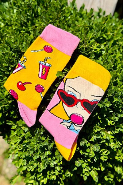 LouSocks Unisex Candy-Colored Sports Socks with Different Patterns for Right ...