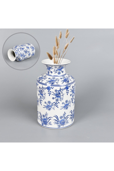 Generica Decorative Ceramic Vase 21X31 cm Blue and White - for Decoration and...