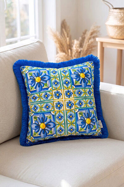 Alseko Concept Azure Garden 02 Saks Tufted 43X43Cm Square 1 Piece Throw Pillo...