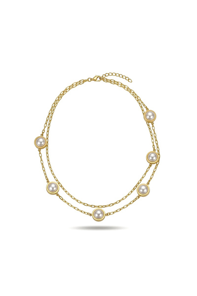 h&b design jewel Çelik İncili Tasarım Kolye