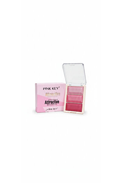 PİNK KEY Pink K Attractive 3D Blush Powder - 3 Shades Pink Palette (01)