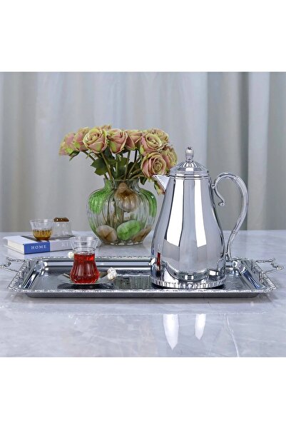 Al Hadaya Mall Stainless Steel & Glass Thermos Luxury Design - Chrome - 1 Liter