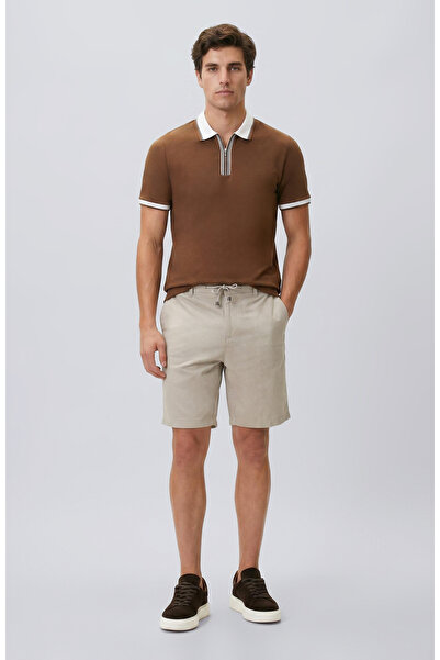 Network Slim Fit Vizon Keten Karışımlı Dokuma Şort