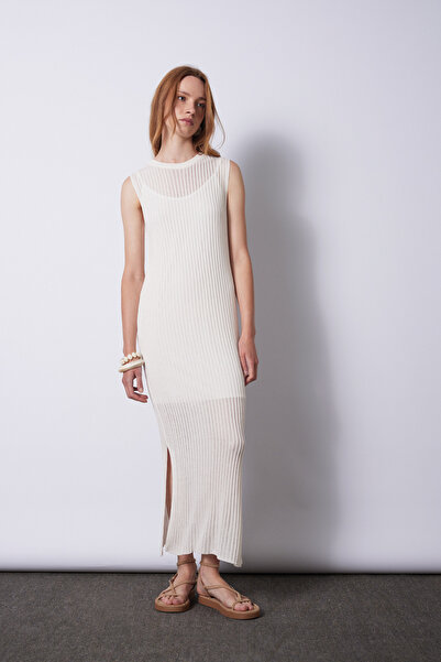 Avrile Women's Knitwear Dress Ecru