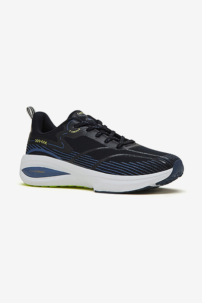 Campus Men GLITCH Memory Foam Lace-Up Running Shoes-Black