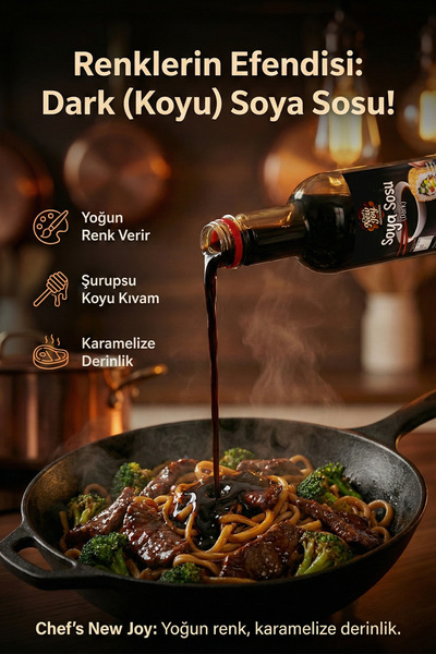 chef's new joy professional Dark Soya Sosu 750 ML x 20 Adet - 1 Koli (Koli Bazlı Avantaj Paketi)