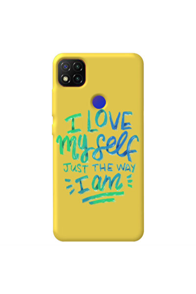 Other Xiaomi Redmi 9c I Love My self Yellow Colored Silicone TPU Θήκη