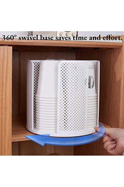 Arabest 360° Rotating Cup and Lid Organizer, 4-Compartment Coffee Cup Dispens...