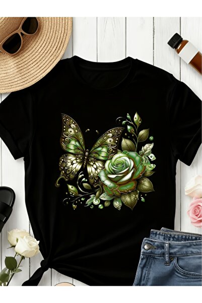 STITCHLY قميص نسائي أنيق برقبة دائرية وطباعة فنية فريدة، هدية مثالية يومية له...