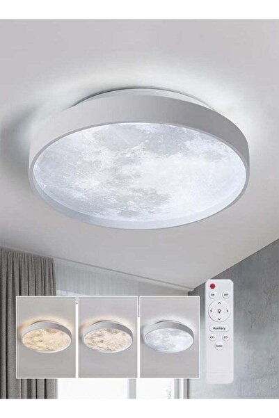 WALALLA LED Moon Ceiling Light, Round Ceiling Light, Simulation Moon Chandeli...