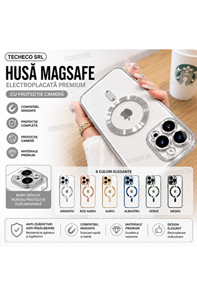 Apple Husă Magnetică Premium Transparentă cu Protecție Cameră și Efect CD pen...