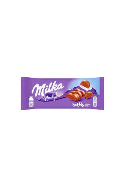 Milka Ciocolata aerata cu lapte, Milka, 90g