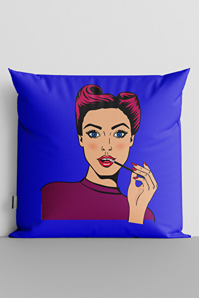 TicaretJet غطاء وسادة مطبوع رقميًا على الوجهين للنساء من Popart - 83
