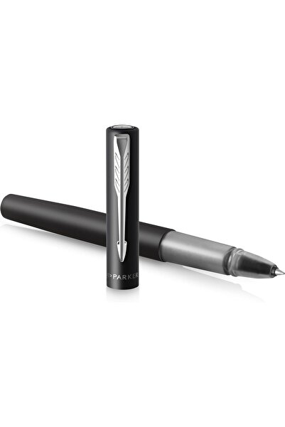 Parker قلم حبر جاف فيكتور XL برأس رفيع، أسود معدني، بحواف نحاسية وكروم، حبر أ...