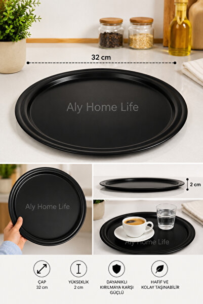 ALY DURU Round Modern Tray Coffee-Tea Presentation Tray