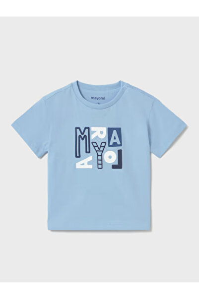 MAYORAL Baby Boy T-Shirt with Snap Fasteners on the Shoulder and Embossed Let...