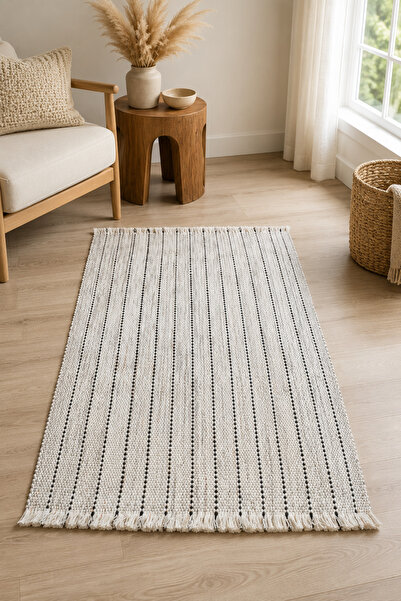 Bella Home Doğal Jüt Kilim 80x150 cm | Örgü Dokulu Dekoratif Halı, Bohem Ev D...