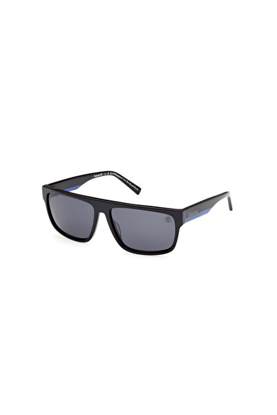 Timberland Shiny Black Polarized Acetate Male Sunglasses
