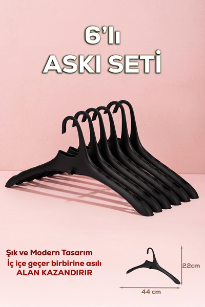Porsima Harmoni 6 Adet Dolap Içi Düzenleyici Organizer İç İçe Geçen Askı Tişö...