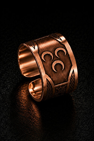İyyaKee Men's Copper Ring Authentic Handcrafted Adjustable Design
