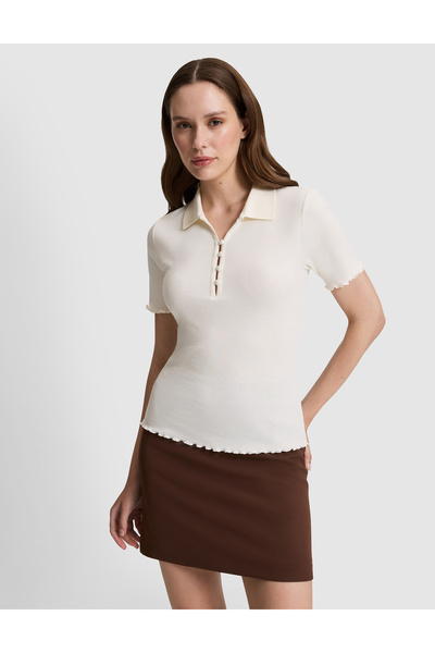 Pierre Cardin تي شيرت بولو سليم فيت بلون إكرو 50325457-VR019