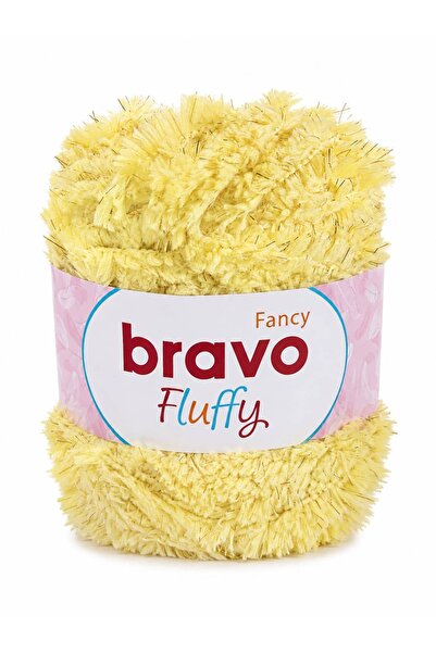 Bravo Fluffy Soft Plush Glitter Hand Knitting Yarn 100 Gr 100 Meters