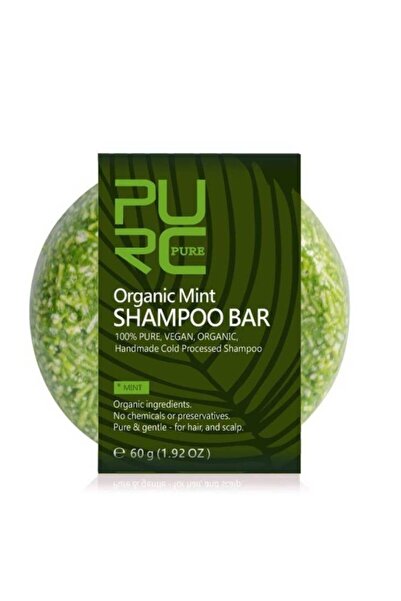 PURC بيورك بيور (Purc Organics) قالب شامبو بالنعناع العضوي للشعر والفروة - 60 جم