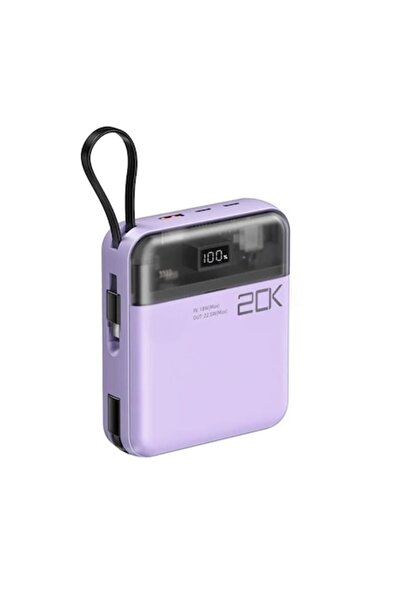 TU&YA ®   Baterie externă portabilă 2-în-1, 20.000 mAh, Afișaj LED digital, U...