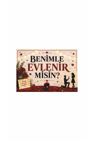 Gokco Evlilik Teklifi Pankartı Benimle Evlenir misin Afişi Pankart Poster 100...