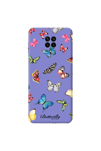 Other Xiaomi Redmi Note 9 Pro Mixed Butterflys Purple Colored Silicone TPU Θήκη