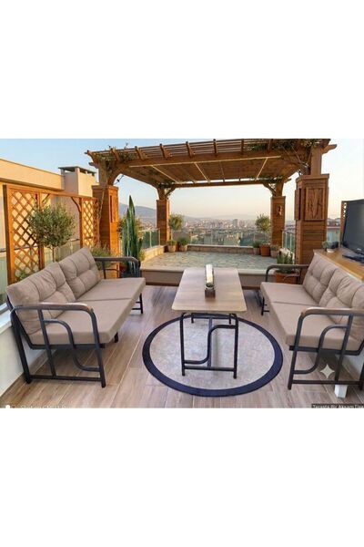 Serdemdizayn SERDEM 2+2+SEHPA METALBAHÇE BALKON TAKIMI SANDALYE OTURMA GRUBU(...