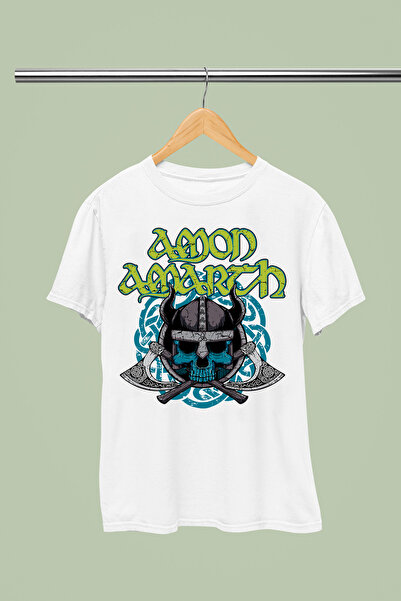 MAGORS تي شيرت روك قطني مطبوع بأكمام قصيرة من AMON AMARTH