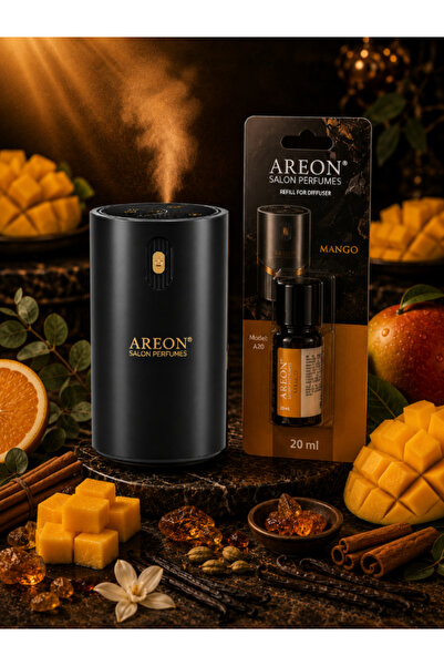 Areon Aromatik Difüzör Siyah (Klasik Metal) + Mango