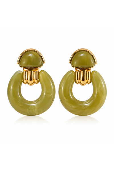 Rossetto Atelier Imported Green Dimp Earrings