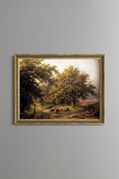epiqart Stream by the Forest - Vintage Patterned Painting - Fine Model