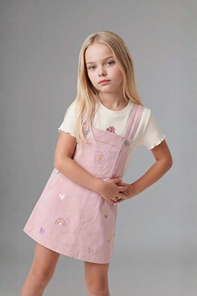 DeFacto Thick Strap Gabardine Light Pink Dress Baby Girl H9617A526Au