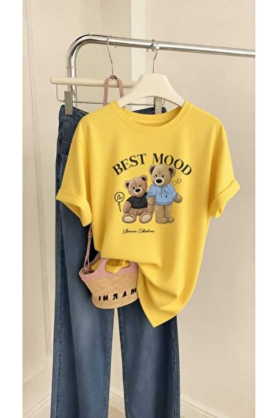New Shine Μπλουζάκι από βαμβάκι με στάμπα Best Mood Teddy Bear