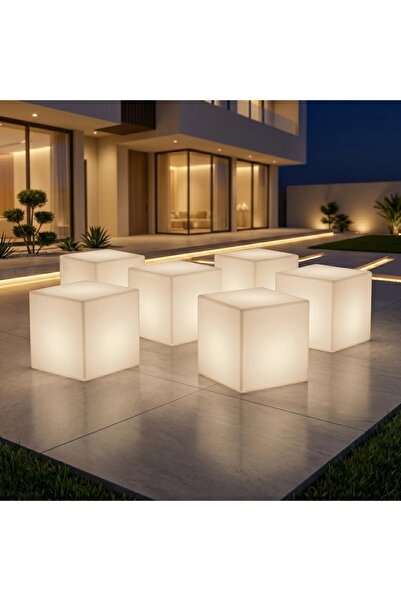 MYASEM STORE Set of 6 Modern Led Cube Light for Indoor and Outdoor Use 41X41X...