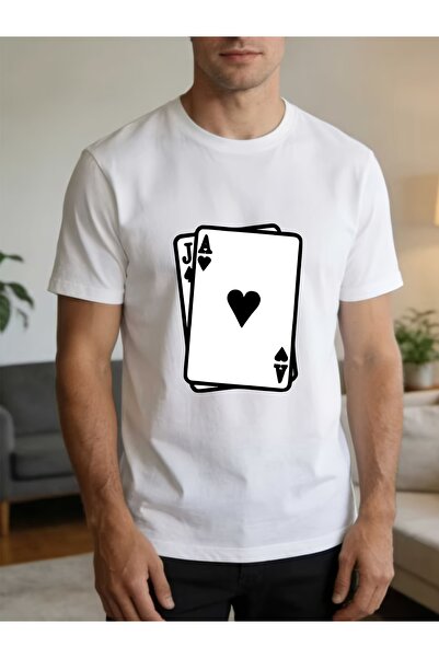 17 seramik Jack and Ace Playing Graphic T-Shirt Lightweight 180g Tee Men Perf...