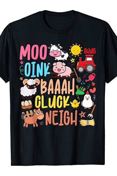 212Wear Farm Animals Sounds Oink Baa Neigh Cluck Moo Toddler Farmer T-Shirt.j...