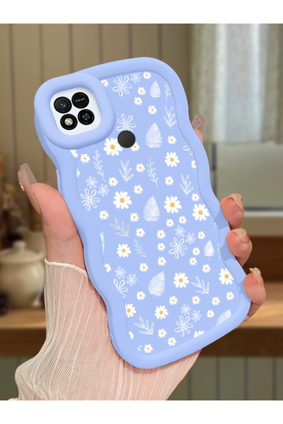 PATTERNOVA Redmi 9C/10A Uyumlu Düz renk basit küçük çiçek kılıf, tam koruma k...