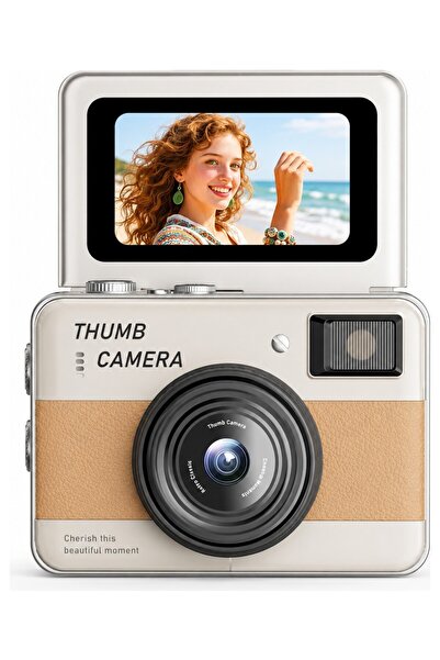 CEPAKS Thumb Camera Retro Mini Dijital Kamera Katlanır Ekranlı 1080P Video Fo...