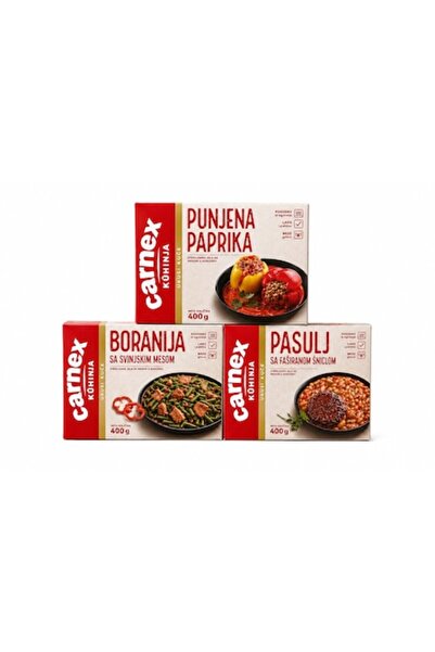 carnex Pachet 3 x 400g Mâncăruri gata preparate, gata de consum – Ardei umplu...