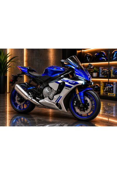 scntoys دراجة نارية ياماها YZF-R1 زرقاء اللون، نموذج مصبوب بالقالب، مع صندوق،...
