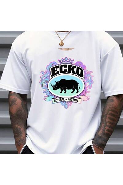 NOURAM EO Graphic Design Men'S T-Shirt Featuring a Striking Rhino Silhouette ...