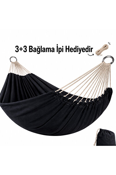 relax ipek hamak - SİYAH KAMP HAMAK PAMUK GABARDİN YAZLIK - EV - PİKNİK VB