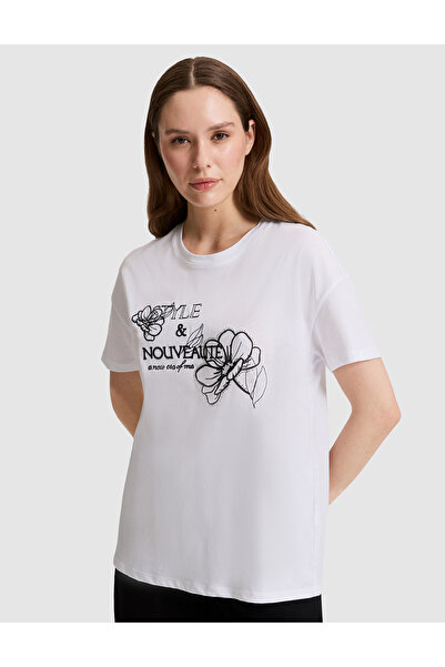 Pierre Cardin White Oversize T-Shirt 50319872-Vr013